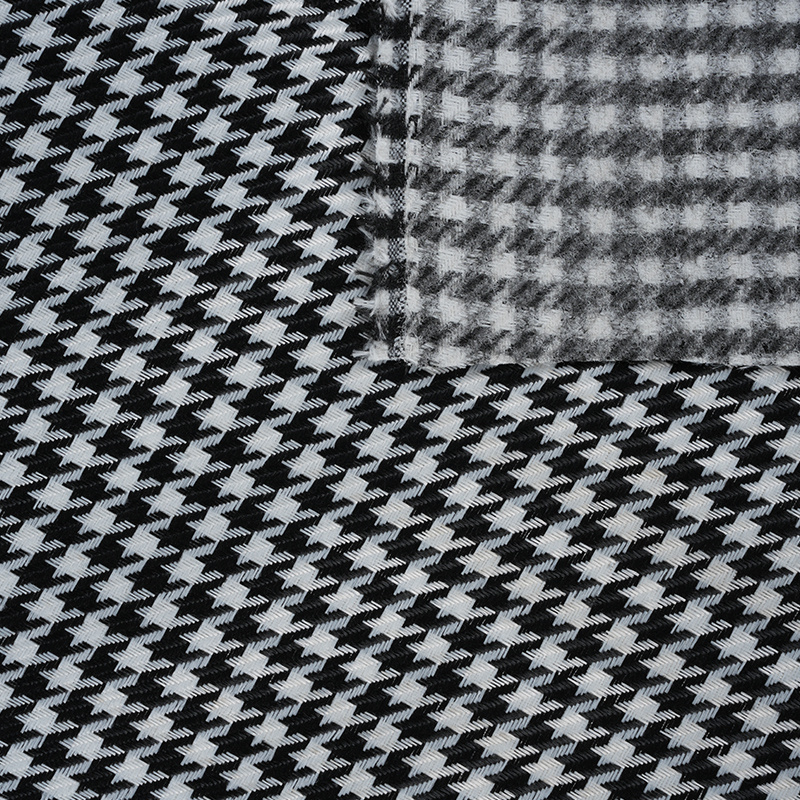 Houndstooth kockovaná polyesterová ľanová tkanina