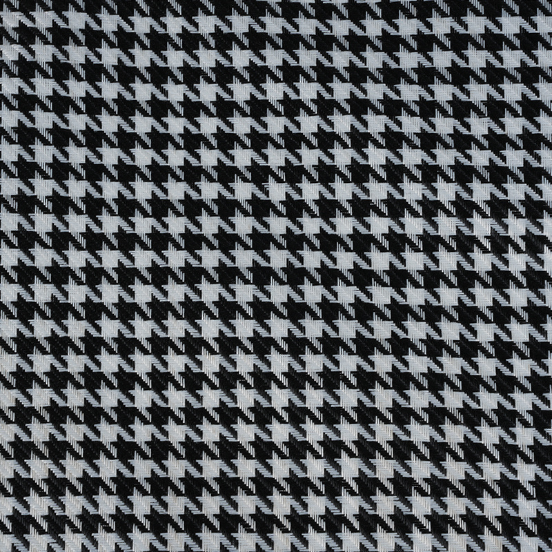 Houndstooth kockovaná polyesterová ľanová tkanina